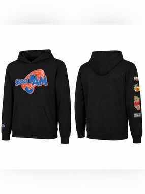NWT Champion Space Jam Hoodie Youth Medium Black Pullover Graphic Hooded